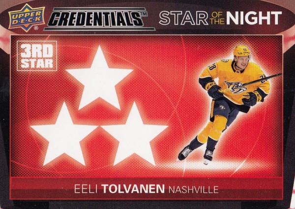 insert karta EELI TOLVANEN 21-22 Credentials 3rd Star of the Night číslo 3S-7
